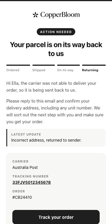 Not delivered email preview